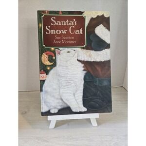 Vintage Santas Snow Cat hardcover‎ paper white Persian cat NYC Christmas Eve